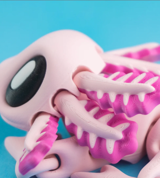 Articulated Axolotl 3D Printed Toy, Articulated Fidget Toy: Pink / Small - 4 inch - Lulu Bella Boutique