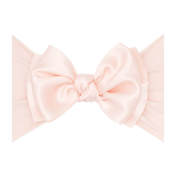 Baby Bling® Satin FAB® soft nylon headband with satin bow: French blue - Lulu Bella Boutique