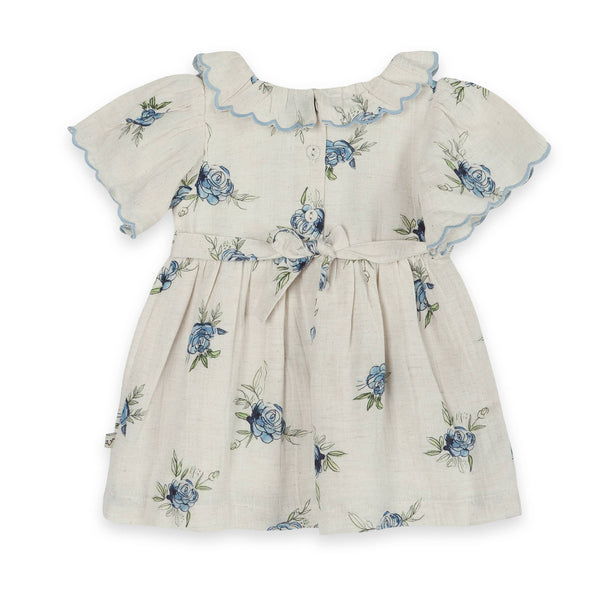 Katarina Floral Baby Dress + Bloomer (Linen Blend): Multi-Floral