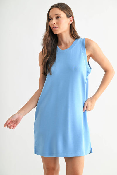 Laguna Scuba Shift Dress: DENIM DRIFT / S:M:L (2:2:2) - Lulu Bella Boutique