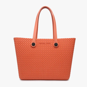 V2023TX Carrie Textured Versa Tote w/ Straps: Burnt Orange