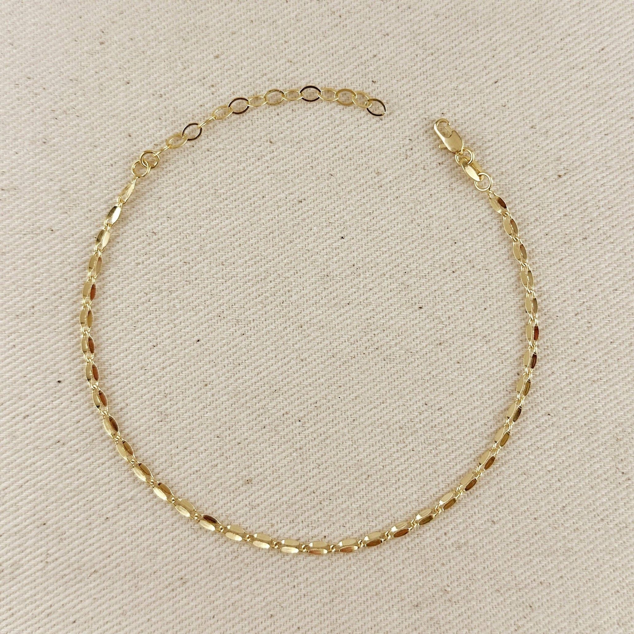 18k Gold Filled Detailed Chain Anklet - Lulu Bella Boutique
