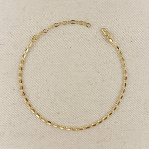 18k Gold Filled Detailed Chain Anklet - Lulu Bella Boutique