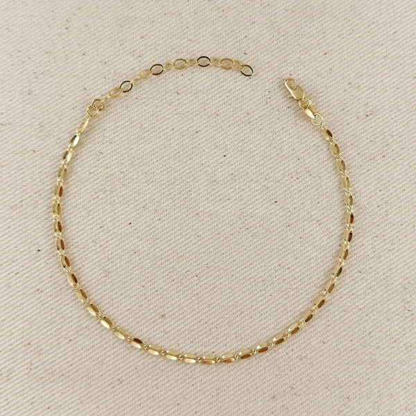 18k Gold Filled Detailed Chain Anklet - Lulu Bella Boutique
