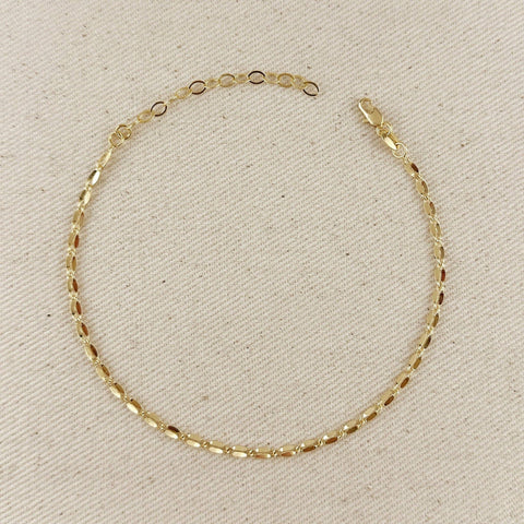18k Gold Filled Detailed Chain Anklet - Lulu Bella Boutique