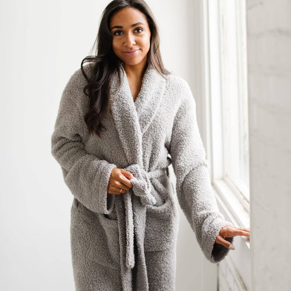 COZY BAMBONI® ROBES: Gray / Large/XL - Lulu Bella Boutique