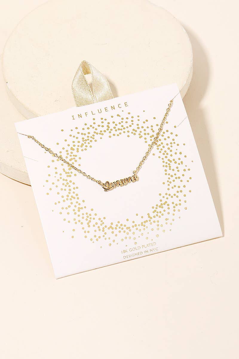 Handwritten Heart Mama Charm Necklace: G - Lulu Bella Boutique