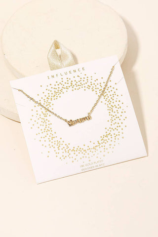 Handwritten Heart Mama Charm Necklace: G - Lulu Bella Boutique