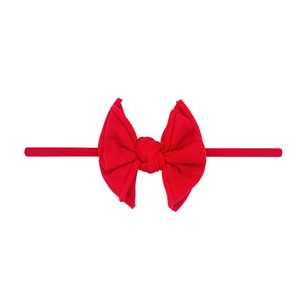 Baby Bling® Baby FAB® Skinny soft nylon bow headband: Dusty Blue - Lulu Bella Boutique