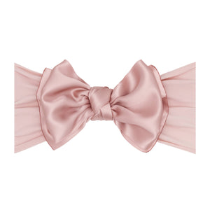 Baby Bling® Satin FAB® soft nylon headband with satin bow: Antique pink - Lulu Bella Boutique