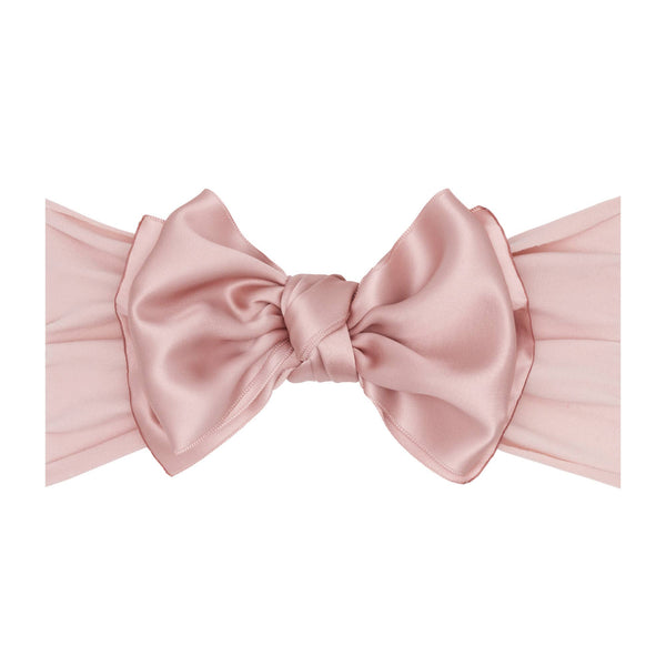 Baby Bling® Satin FAB® soft nylon headband with satin bow: French blue - Lulu Bella Boutique