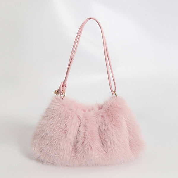 WINTER FASHIONABLE ALL-MATCH FUR PLUSH BAG_CWAB3918: Black / (OS) 1 - Lulu Bella Boutique