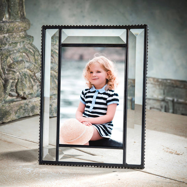 Crystal Glass Picture Frame 5x7 4x6 2.5x3.5 By J Devlin: 5x7