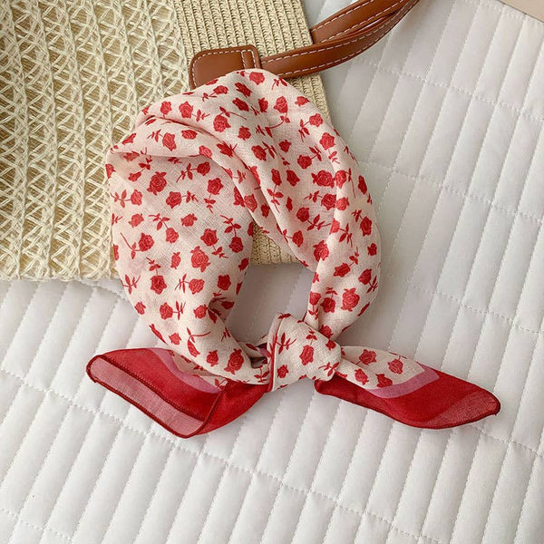 Maillard style French polka dots red square scarf Bandana - Lulu Bella Boutique