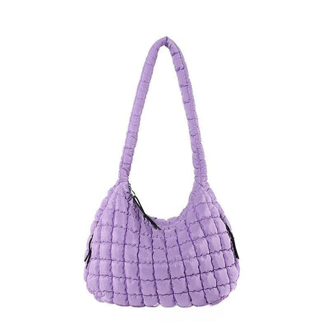 Solid Color Cloud Bag Large Capacity Shoulder Bag DP6102: Purple - Lulu Bella Boutique