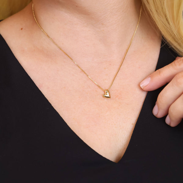18k Gold Filled Uneven Heart Necklace - Lulu Bella Boutique