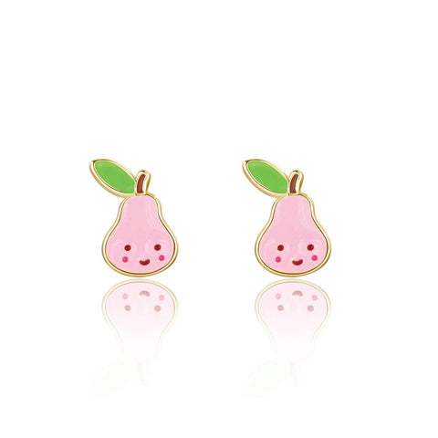 Pink Pear Cutie Stud Earrings