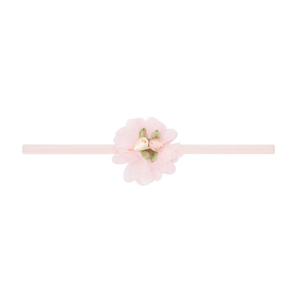Baby Bling® Flower Skinny soft nylon headband: Magnolia Dusty Blue
