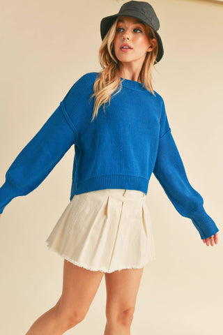 3115CK Regina Sweater 2: Cobalt / S / Knit - Lulu Bella Boutique