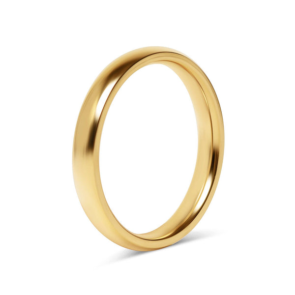 Stainless Steel Blank Gold Ring: 8 / 4mm