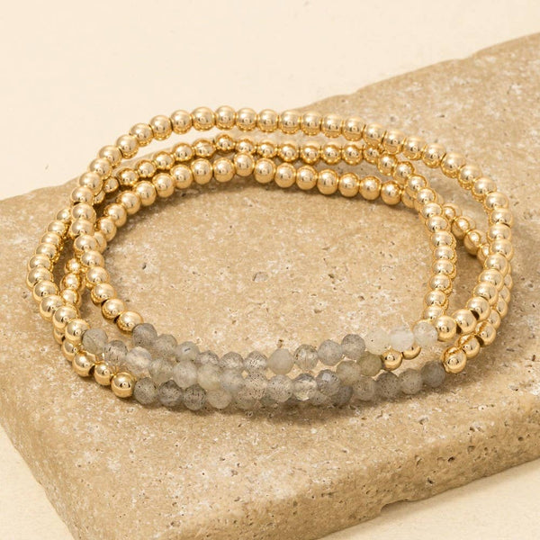 Beaded Stretch Bracelet Set: AMZ - Lulu Bella Boutique