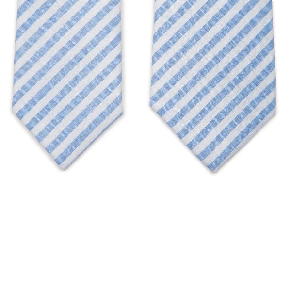 Robin Egg Stripe - Men's Tie: Mens Modern - 2.5" wide x 58" long