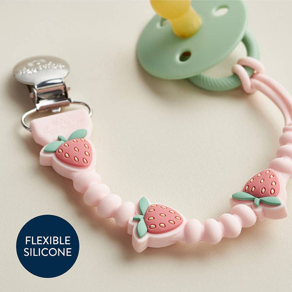 Itzy Paci Strap Plus™: Pink Bows