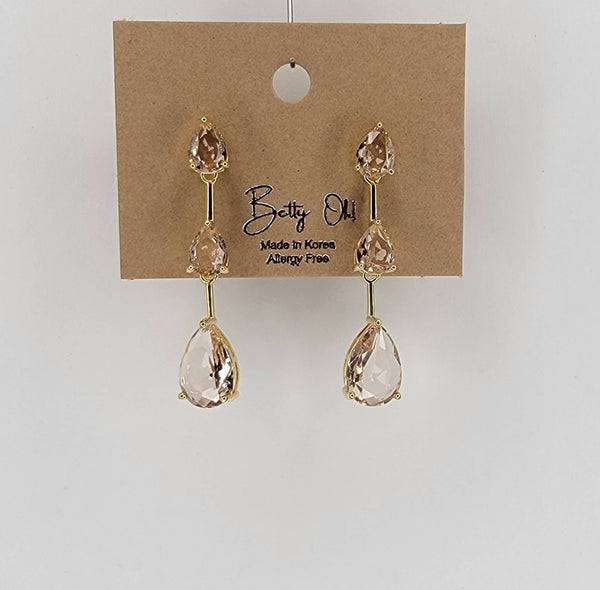 Handmade Semi-precious Stone Dangle Earrings: CLEAR