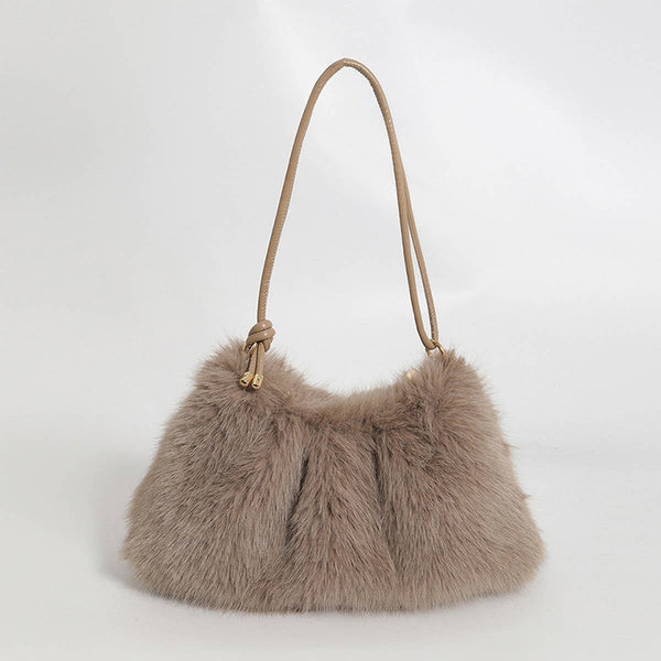 WINTER FASHIONABLE ALL-MATCH FUR PLUSH BAG_CWAB3918: Black / (OS) 1 - Lulu Bella Boutique