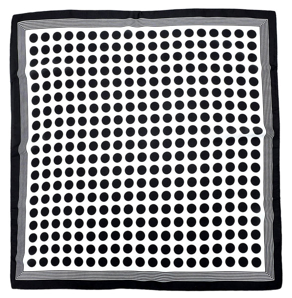POLKA DOT SQUARE SCARF, WLQS 121: WHT - Lulu Bella Boutique