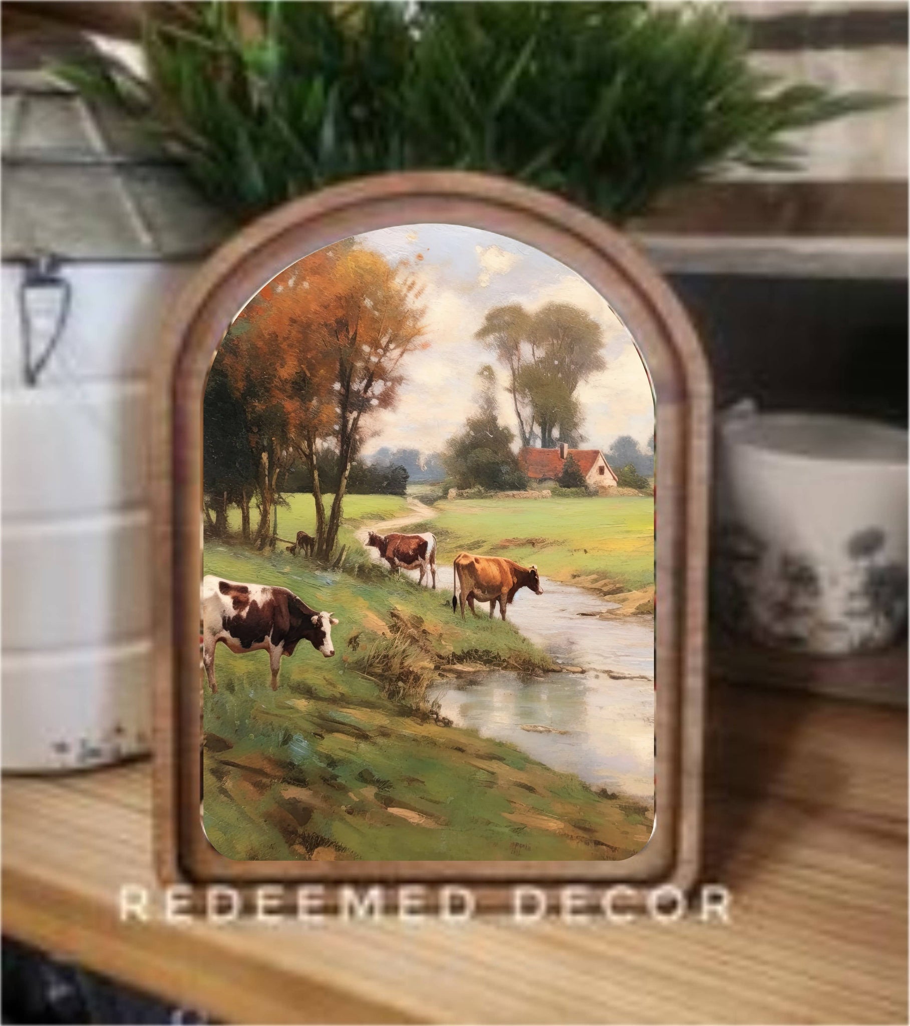 Arch Top Pasture Stream Framed Art   : 8.25x11" - Lulu Bella Boutique