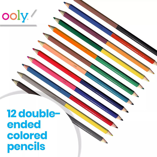2 Of A Kind: Double-Ended Colored Pencils (Set of 12 / 24 Co - Lulu Bella Boutique
