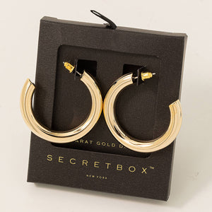 Secret Box Gold Dipped C Hoop Earrings: GD