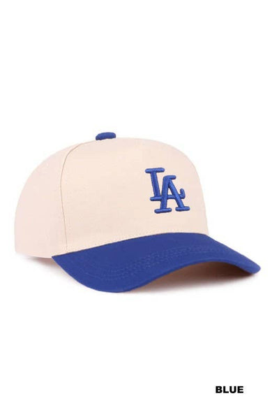 La City Logo Two Tone Canvas Cotton Cap: DK FOREST / 1 (ONE SIZE) - Lulu Bella Boutique