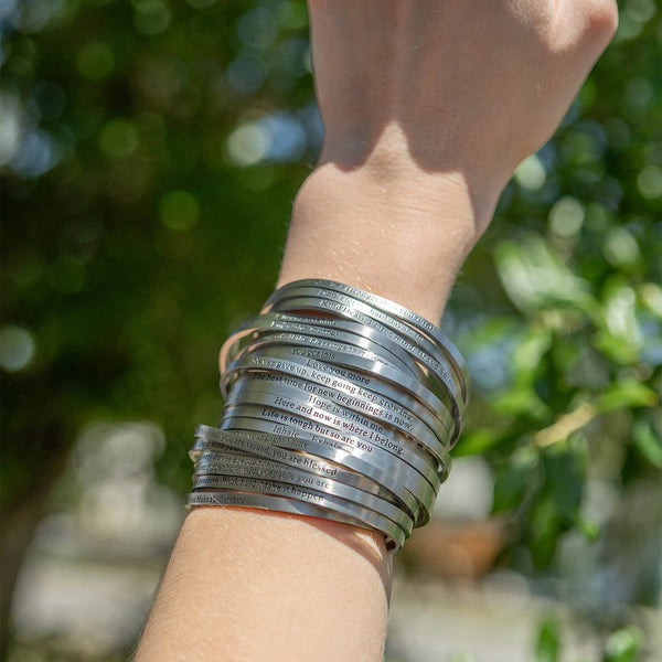 18K Gold PVD You Got This Engraved Bangle Bracelet: Gold