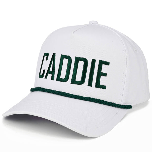 C.C CADDIE Letter with Rope on Two Tone Trucker Hat: White/Green - Lulu Bella Boutique