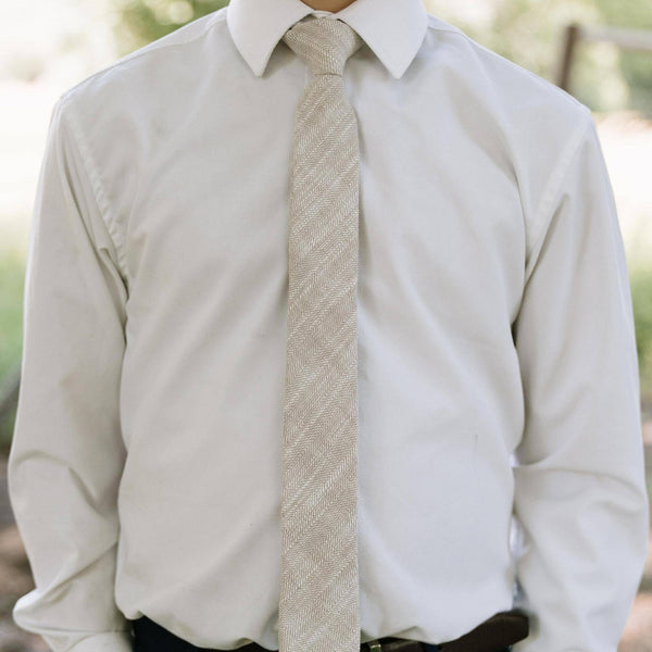 Parchment Tweed - Men's Tie: Mens Big & Tall - 3" wide x 62" long