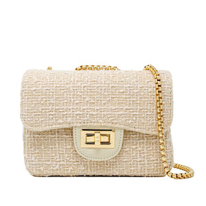 Classic Large Tweed Handbag: Cream