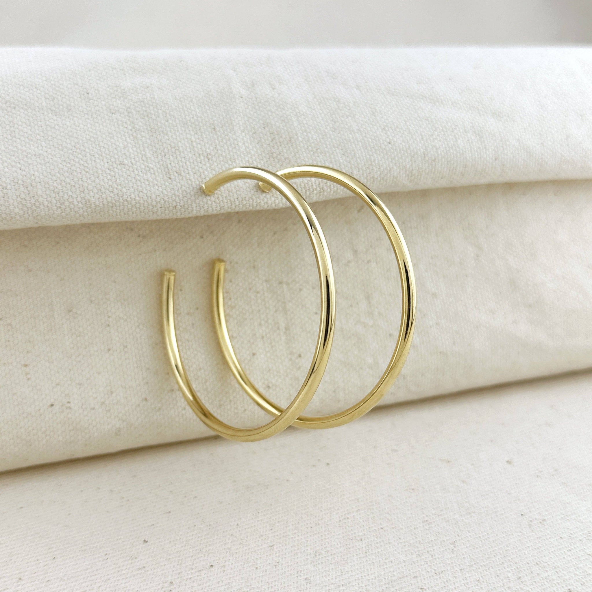 18k Gold Filled 60mm New Wave Hoop - Lulu Bella Boutique