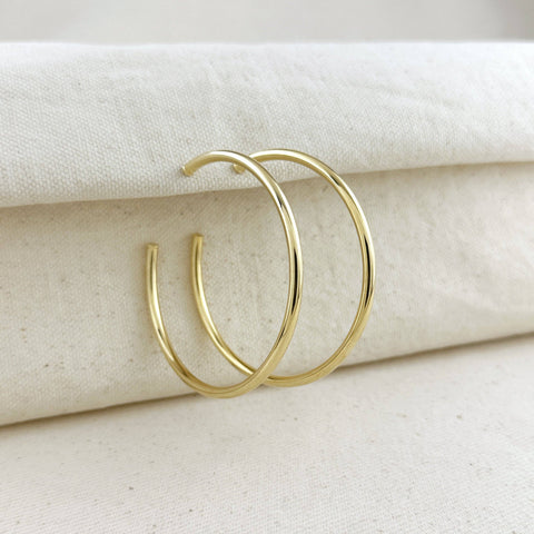 18k Gold Filled 60mm New Wave Hoop