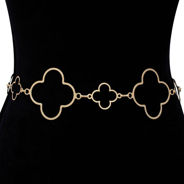 OPEN SHAPE METAL HOOK BELT, JT 20479: GD - Lulu Bella Boutique