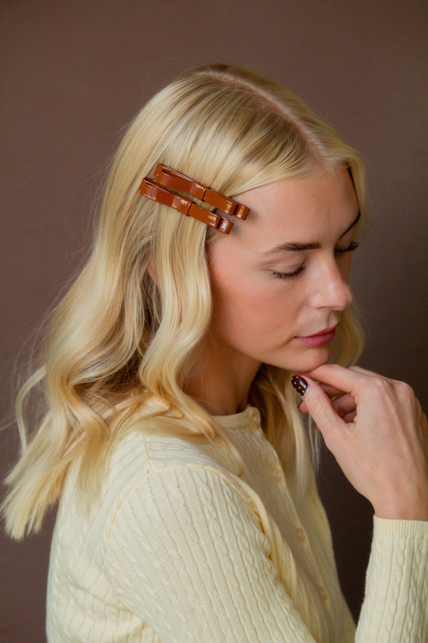 Shiny Leather Clips 2-pack