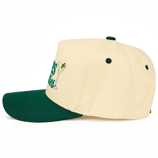 C.C BIRDIES AND DIRTIES Letter on Two Tone Trucker Hat: Dark Green - Lulu Bella Boutique