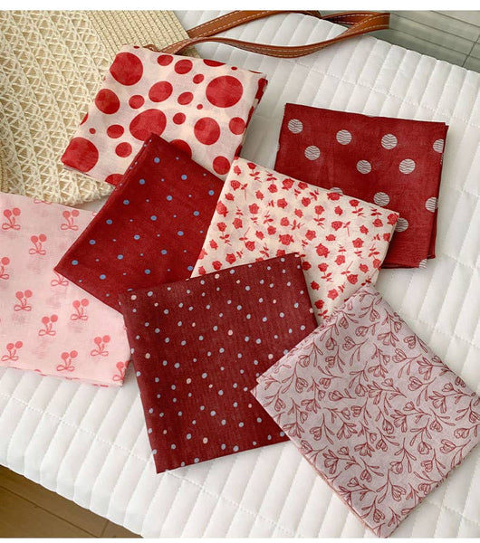 Maillard style French polka dots red square scarf Bandana - Lulu Bella Boutique
