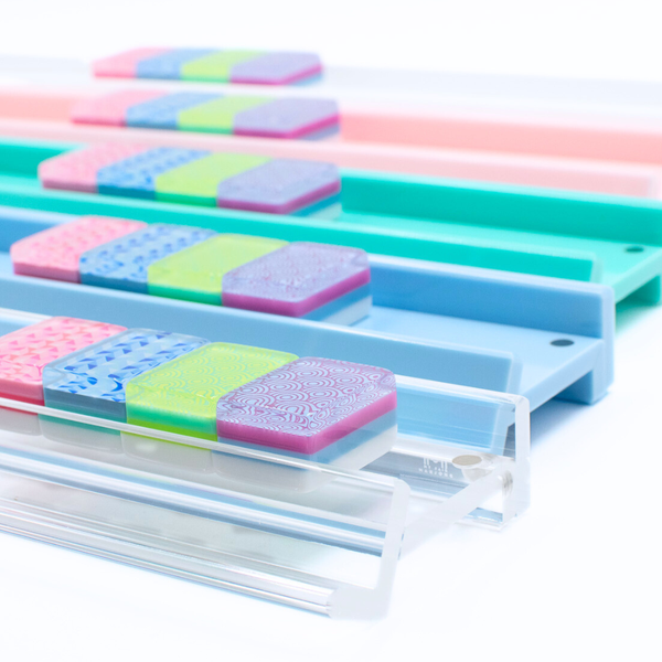 MAHJONG RACKS | Premium Acrylic | 4 Racks + 4 Pushers: Solid Macaron Purple