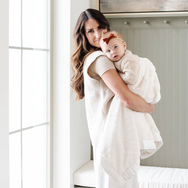 SATIN BORDER RECEIVING BLANKETS: Gray - Lulu Bella Boutique