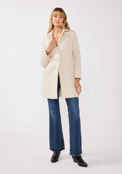 Chevron Side Pocket Coat: Natural/Sand