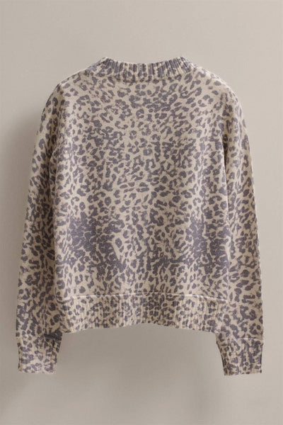 Leopard Print Knit Cardigan with Gold Buttons: Leopard / S-M-L - Lulu Bella Boutique