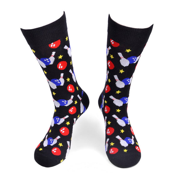 Bowling Novelty Socks for Men: Grey / 1 Piece