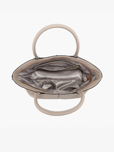 M2673 Karen Dual Handle Baguette Bag: Off White - Lulu Bella Boutique